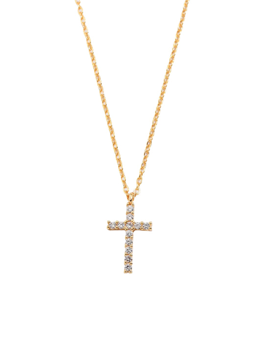 Fashion New Zircon Inlaid Cross Necklace