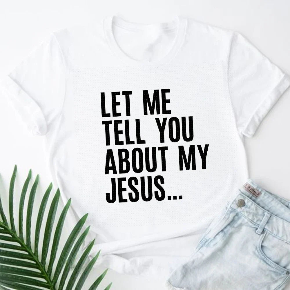 Jesus Is King Letter Print Women T-shirt