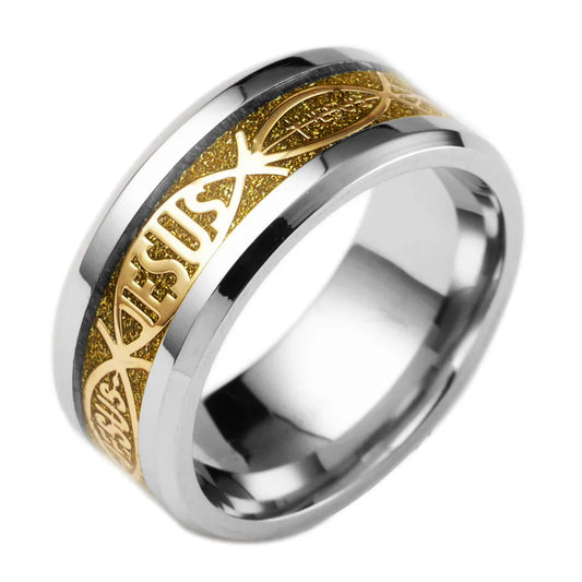 Jesus Letter 316 L Stainless Steel Ring