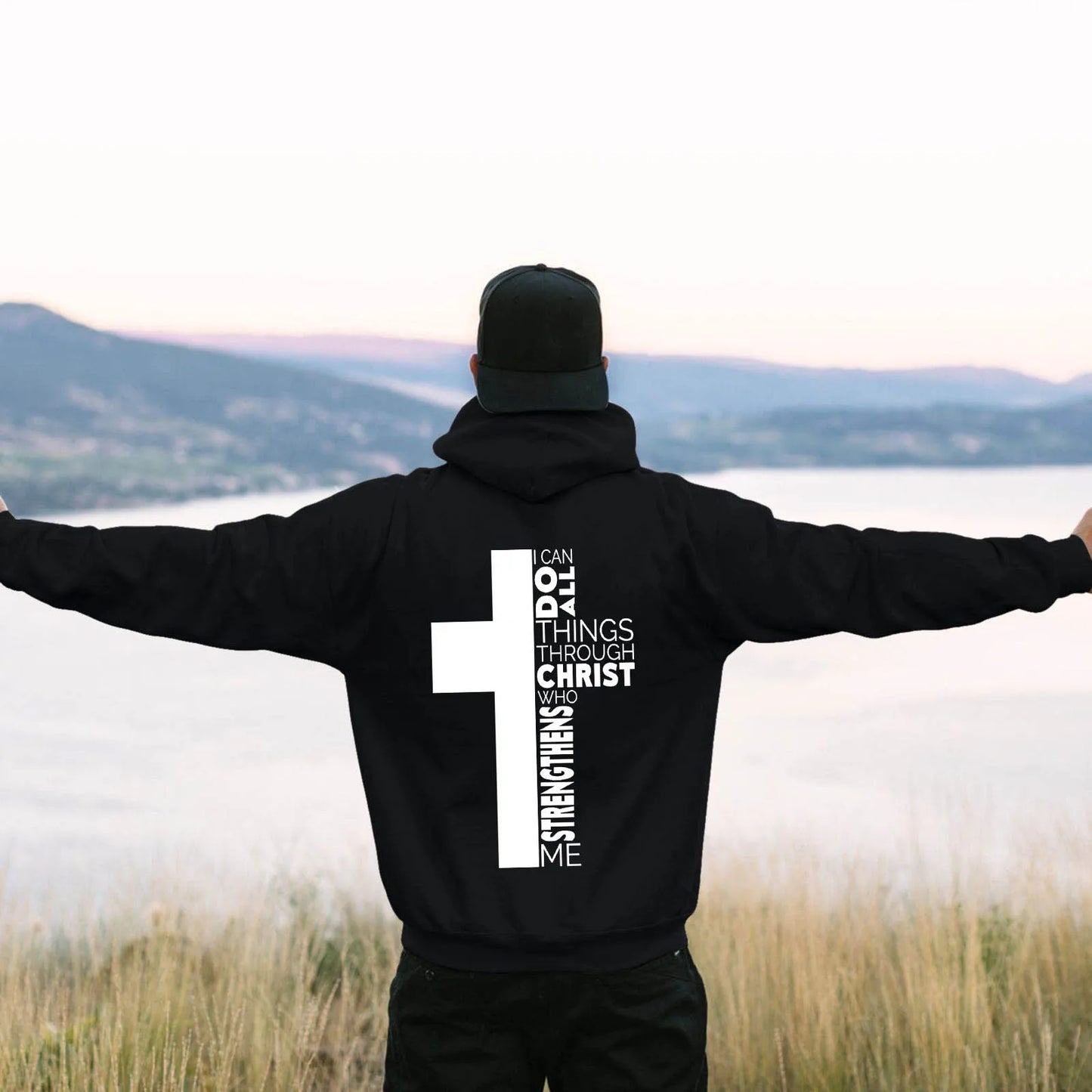 The Christian Cross Long Sleeve Hooded Sweatshirt