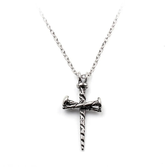 Vintage Men's Nail Shape Cross Pendants Necklace